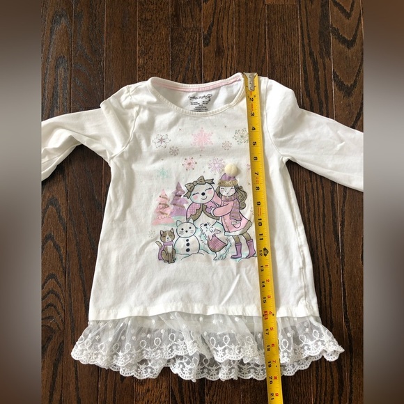 Cynthia Rowley Girls M (7/8) White Long-Sleeved Embellished Tee w/Lace Hem -EUC! - Picture 10 of 12